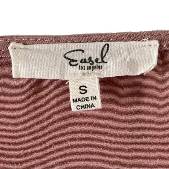 Easel | Blush Pink Layered Wrap Front Blouse, Small - Picture 6 of 6